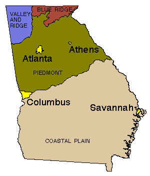 differentiate the five geographic regions of Georgia - Star's Website